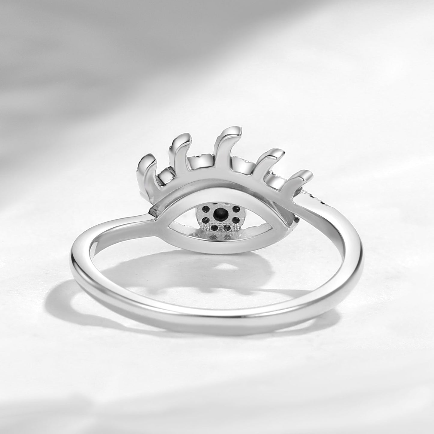 Unique Black Moissanite Eye Inspired Engagement Ring
