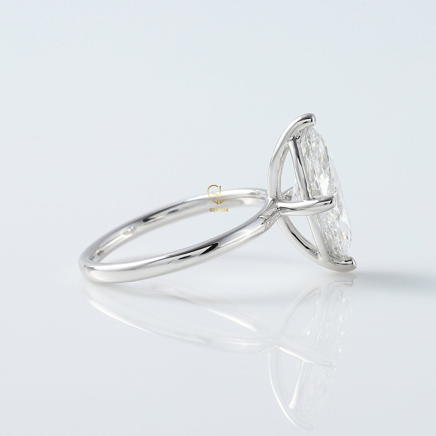 Marquise Cut Moissanite Solitaire Engagement Ring