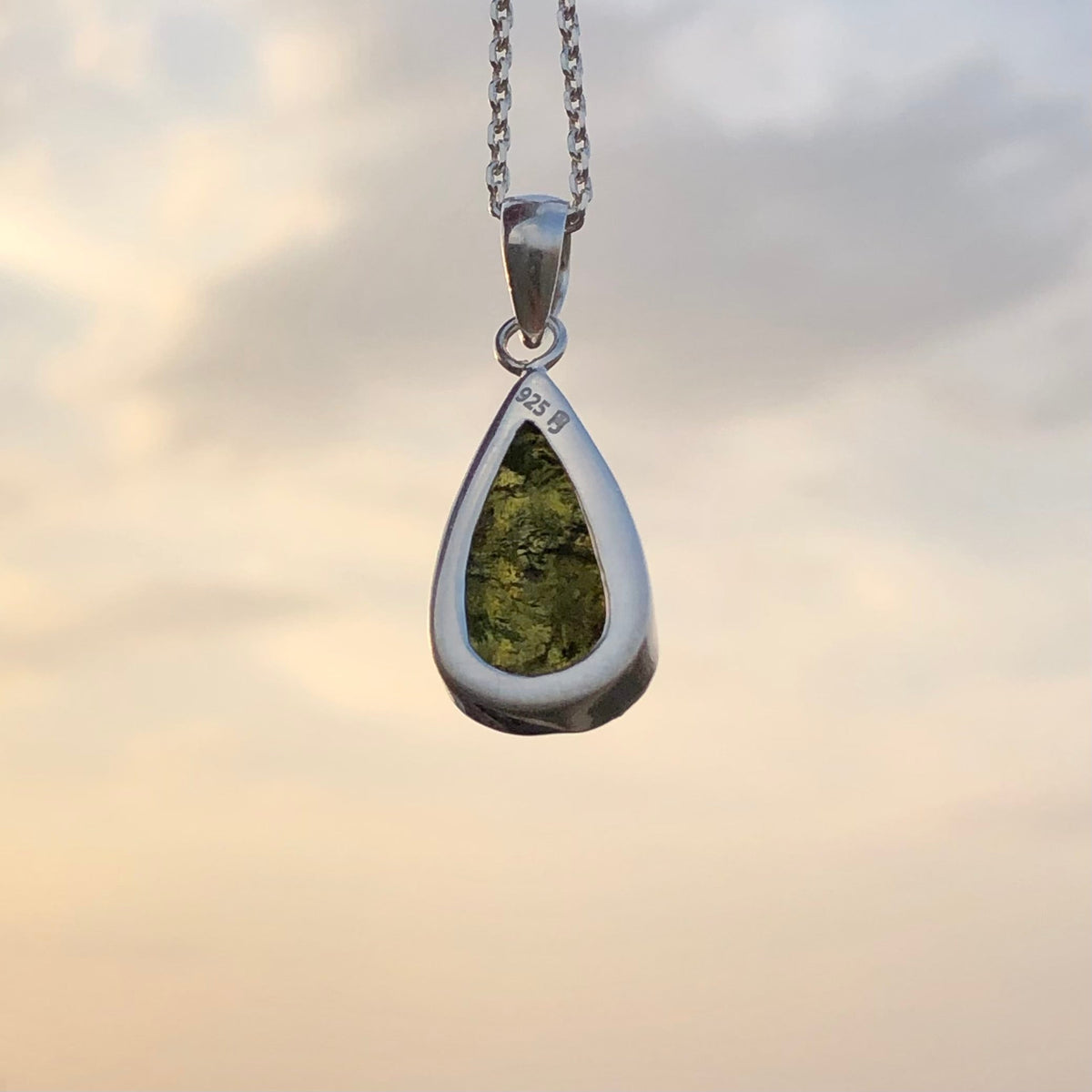 Certified Rough Moldavite Pendant, 925 Solid Sterling Silver Handmade Designer Pendant, 100% Natural Moldavite Gemstone Pendant Gift For Her