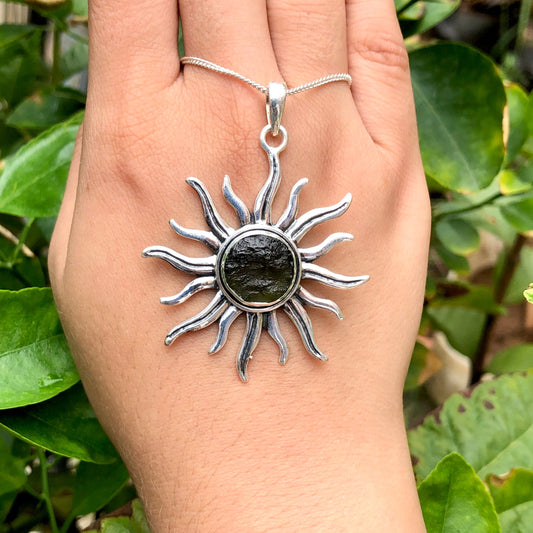 Certified Rough Moldavite Pendant, 925 Solid Sterling Silver Handmade Designer Pendant, 100% Natural Moldavite Gemstone Pendant Gift For Her