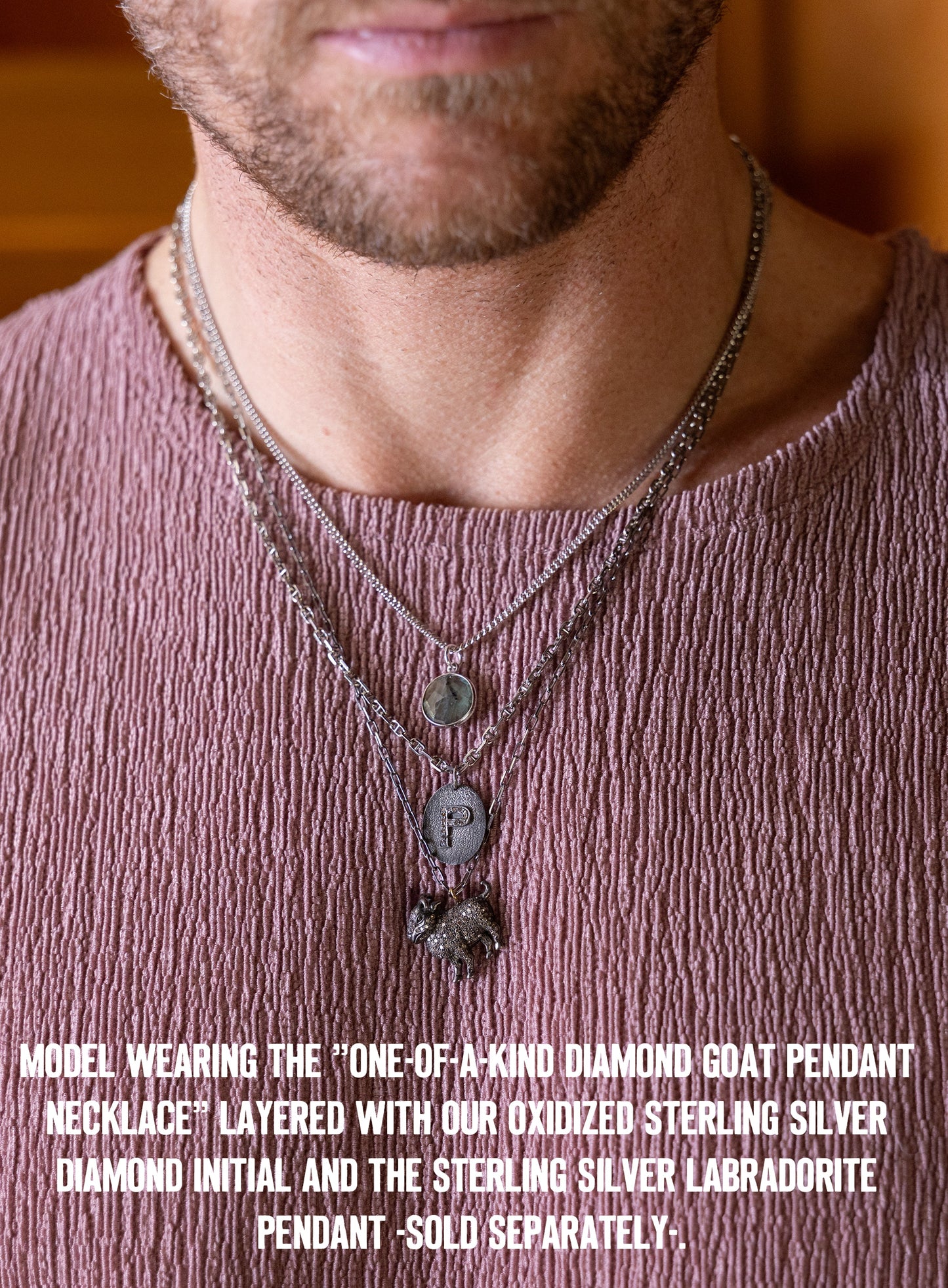 One-of-a-kind Diamond GOAT Pendant Necklace