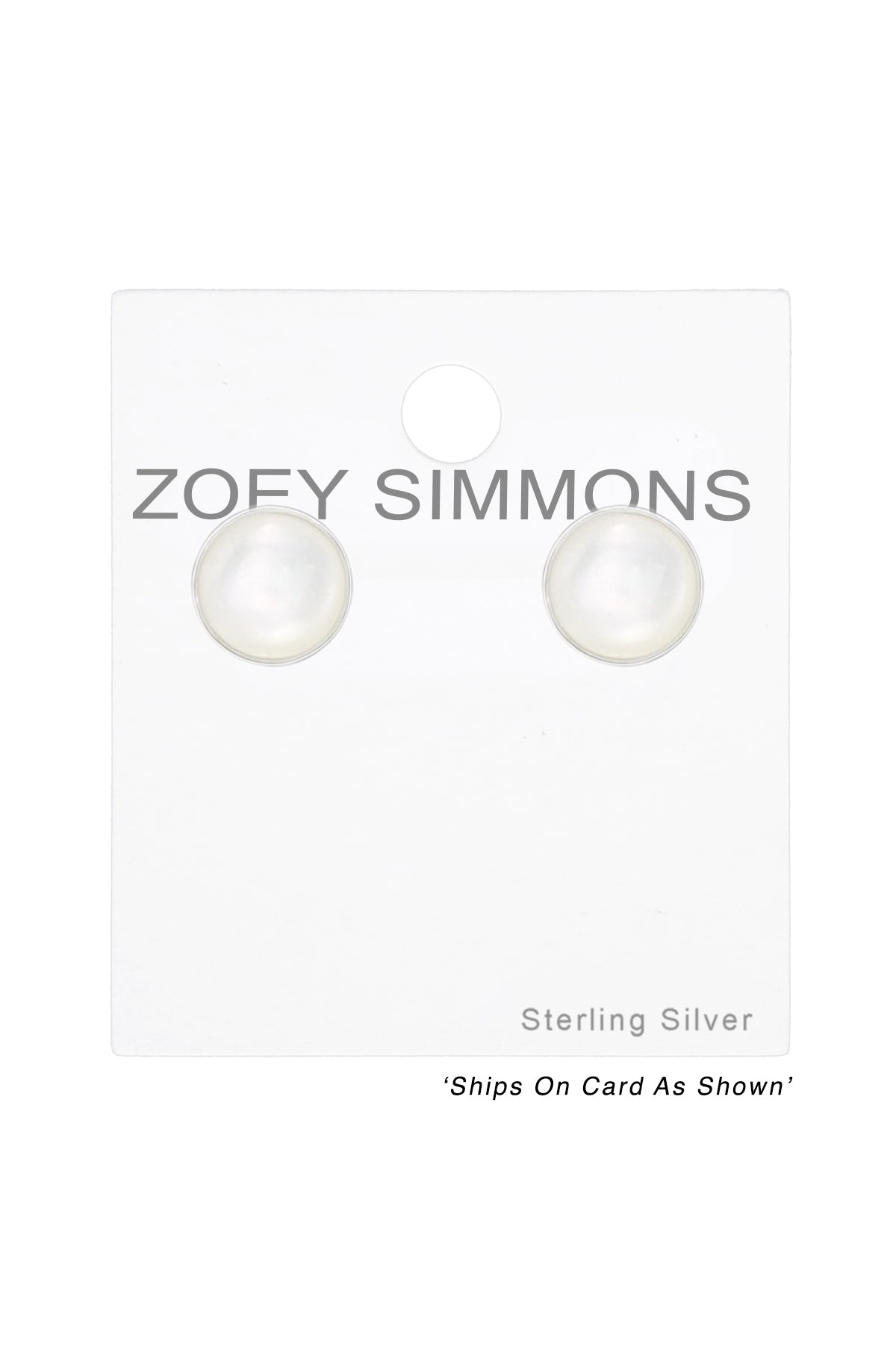 Sterling Silver Round Ear Studs With Imitation Stone - SS
