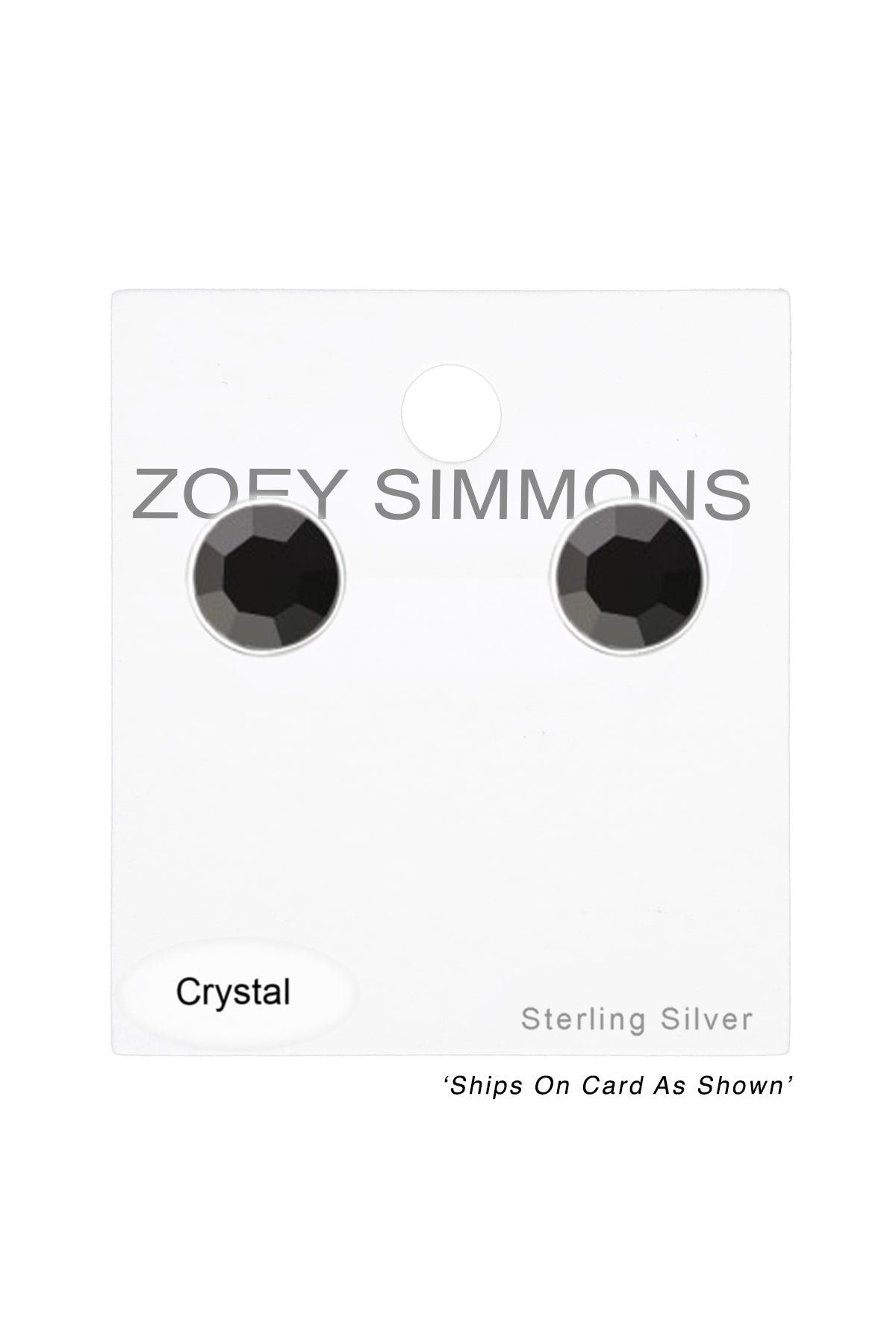 Sterling Silver Round 2mm Ear Studs With Crystals - SS