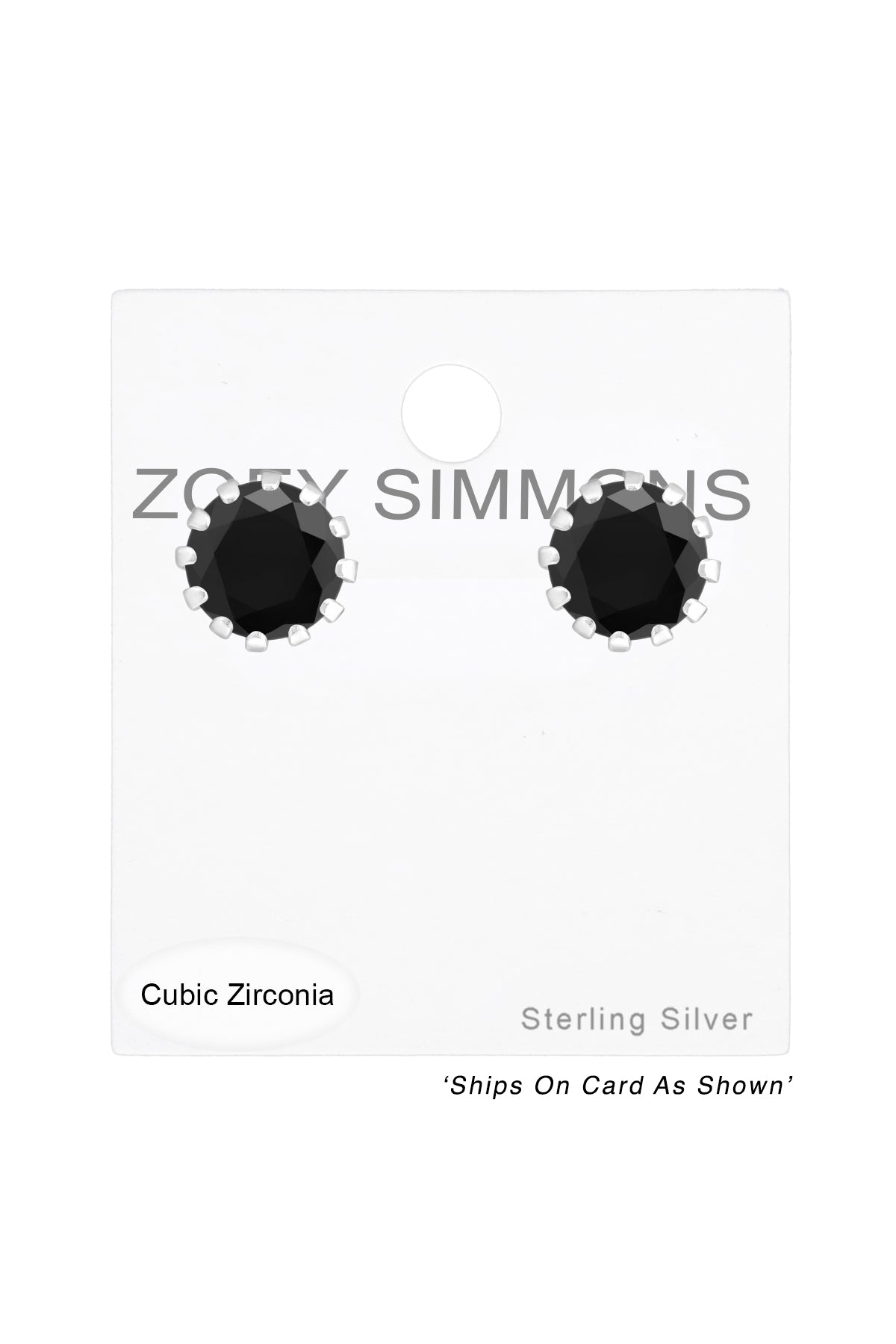 Sterling Silver Round 7mm Ear Studs With Cubic Zirconia - SS