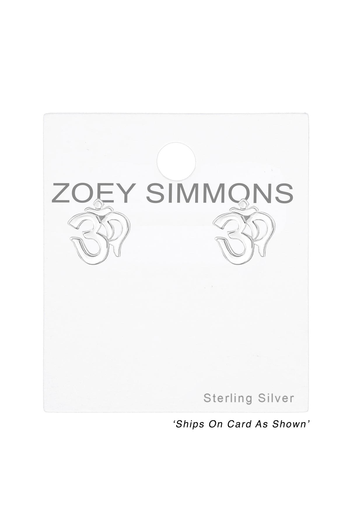 Sterling Silver Om Symbol Ear Studs - SS