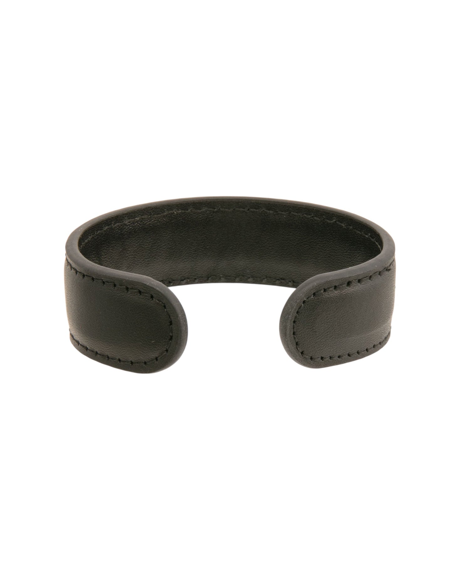 Mens Bracelet Black Leather Cuff