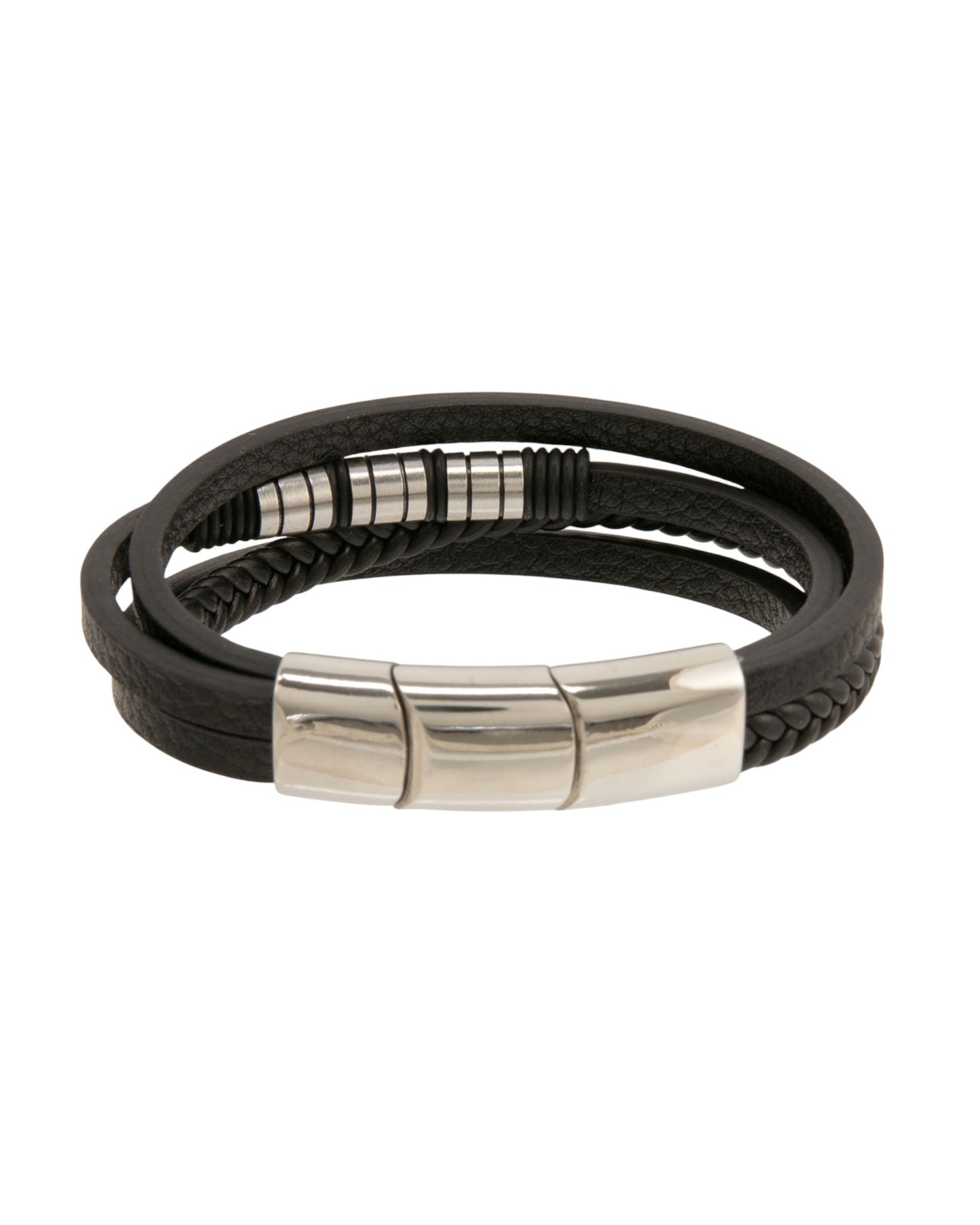 Mens Bracelet Black 4 Strap