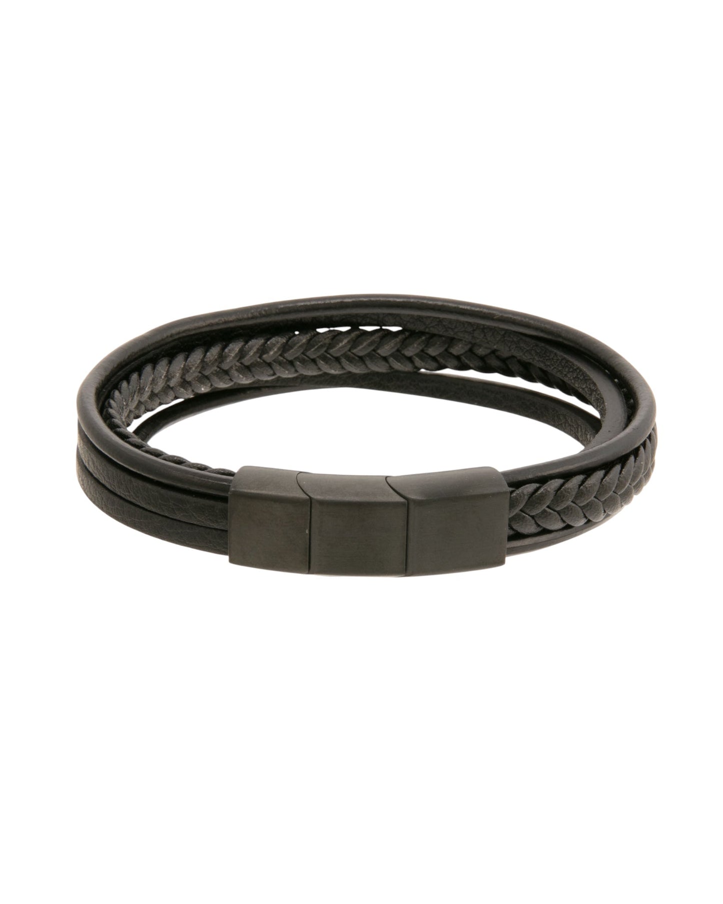 Mens Bracelet Black 5 Strap