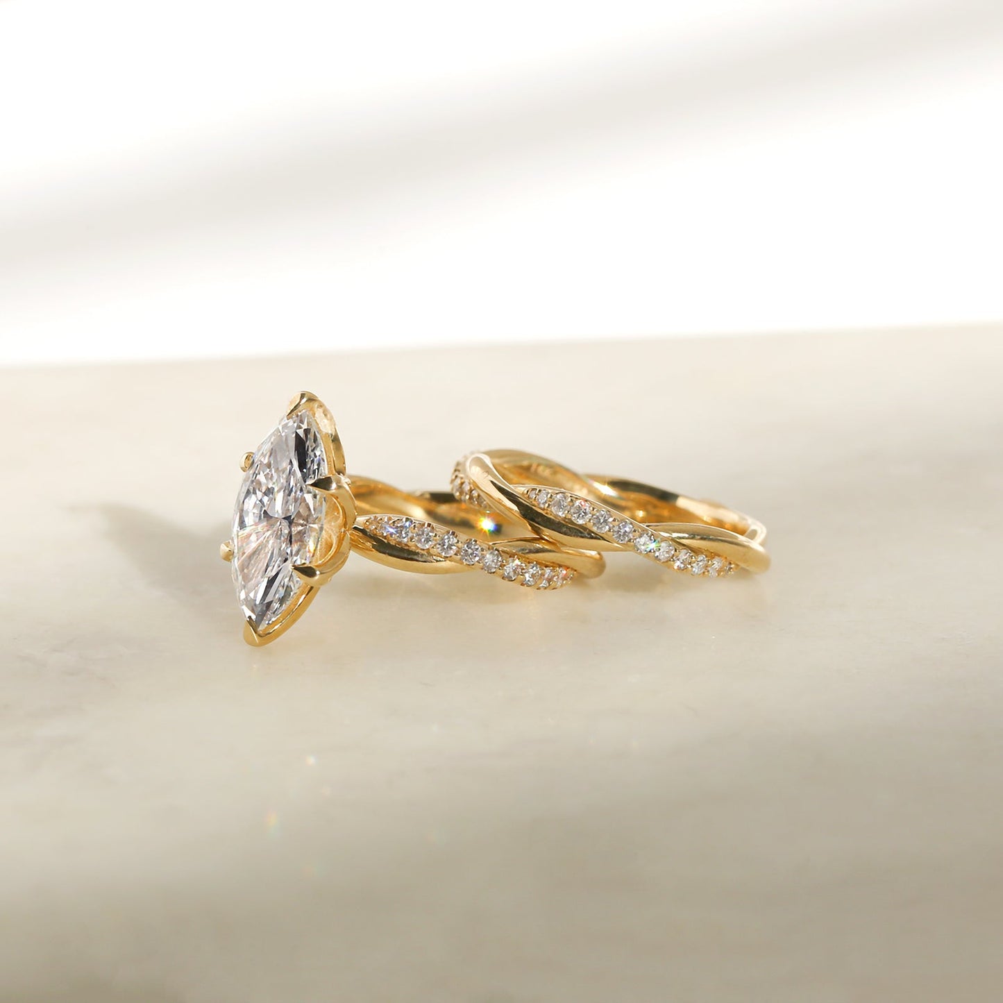 3.25 Carat Lab Grown Diamond Marquise Shifting Helix Ring