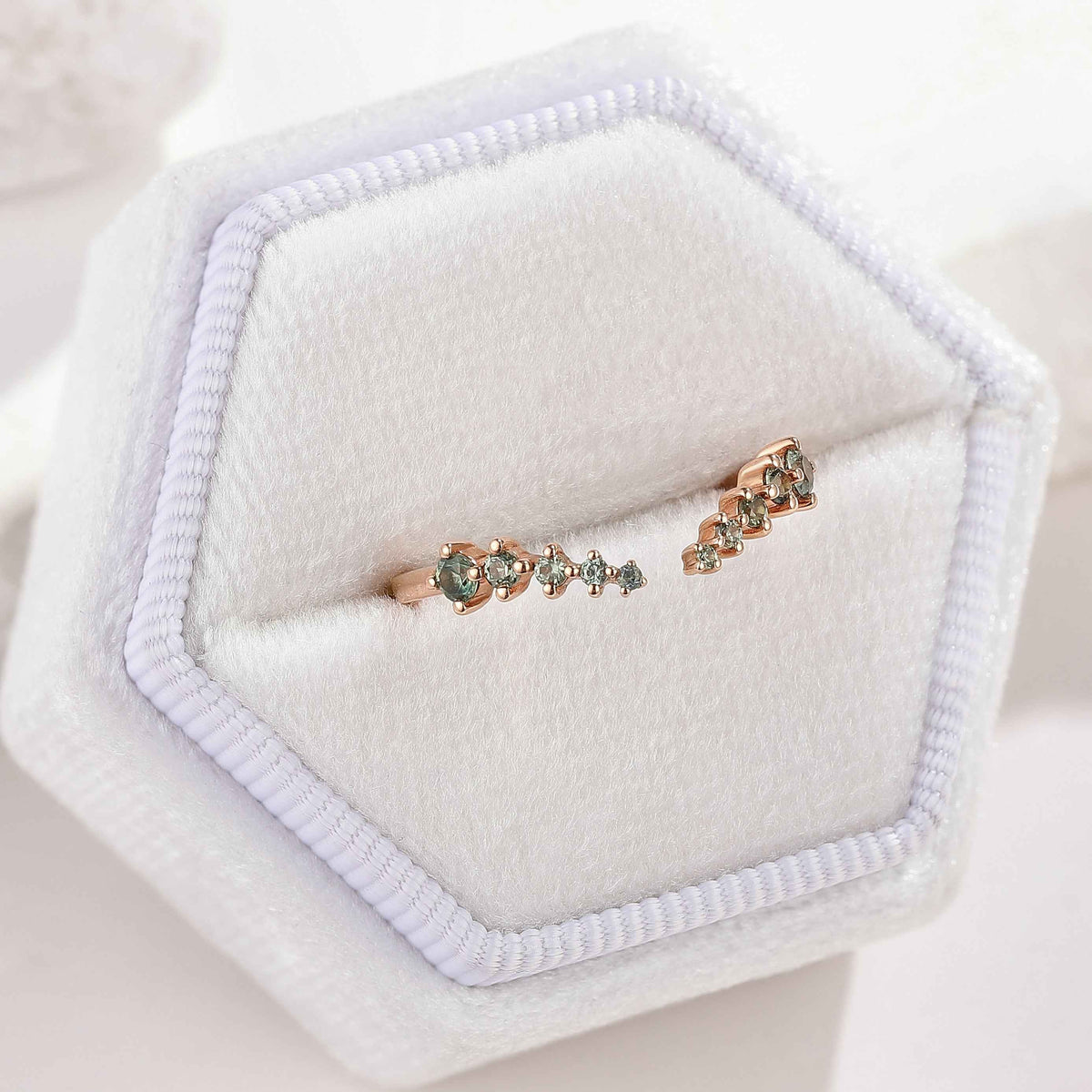 Custom Order For Natural Green Sapphire Ring Open Wedding Band