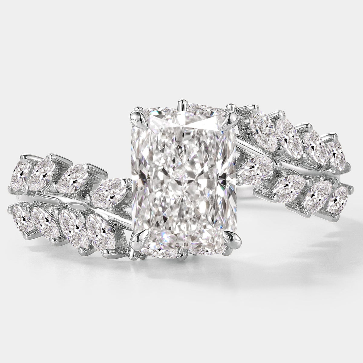 Emerald Cut Lab Grown Diamond Classic Engagement Ring