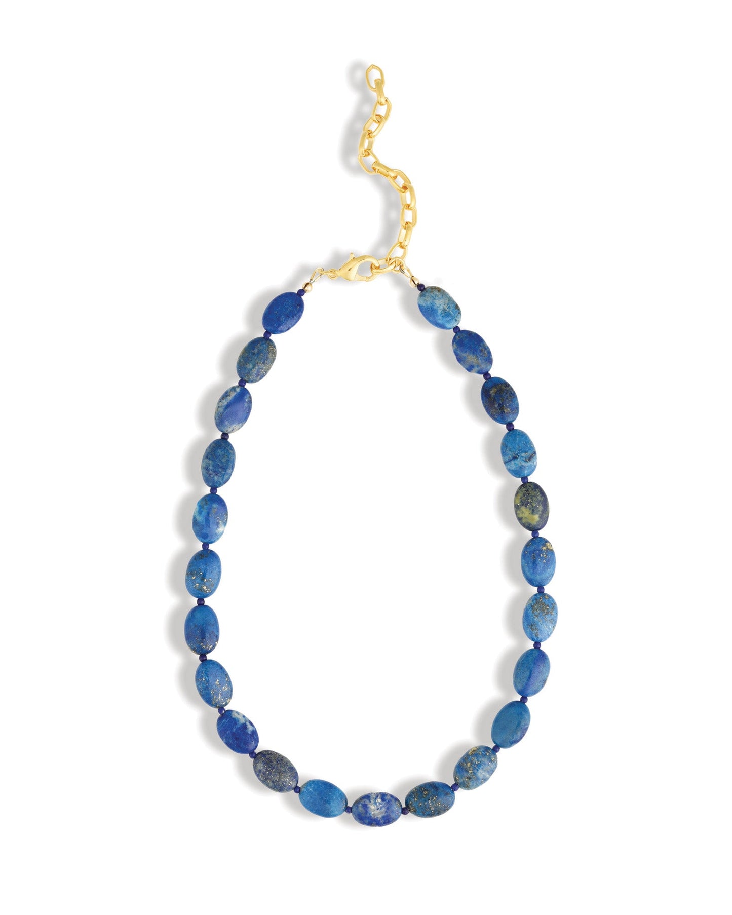 Lapis Oval Beaded Necklace