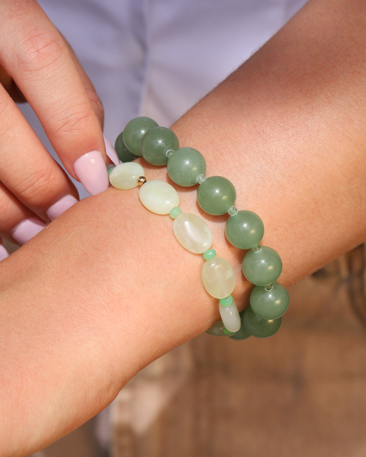 Green Aventurine Beaded Bracelet | 12mm