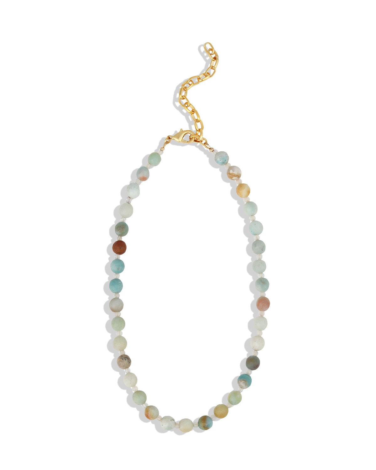 Multi Amazonite Faceted Beaded Necklace | 8mm