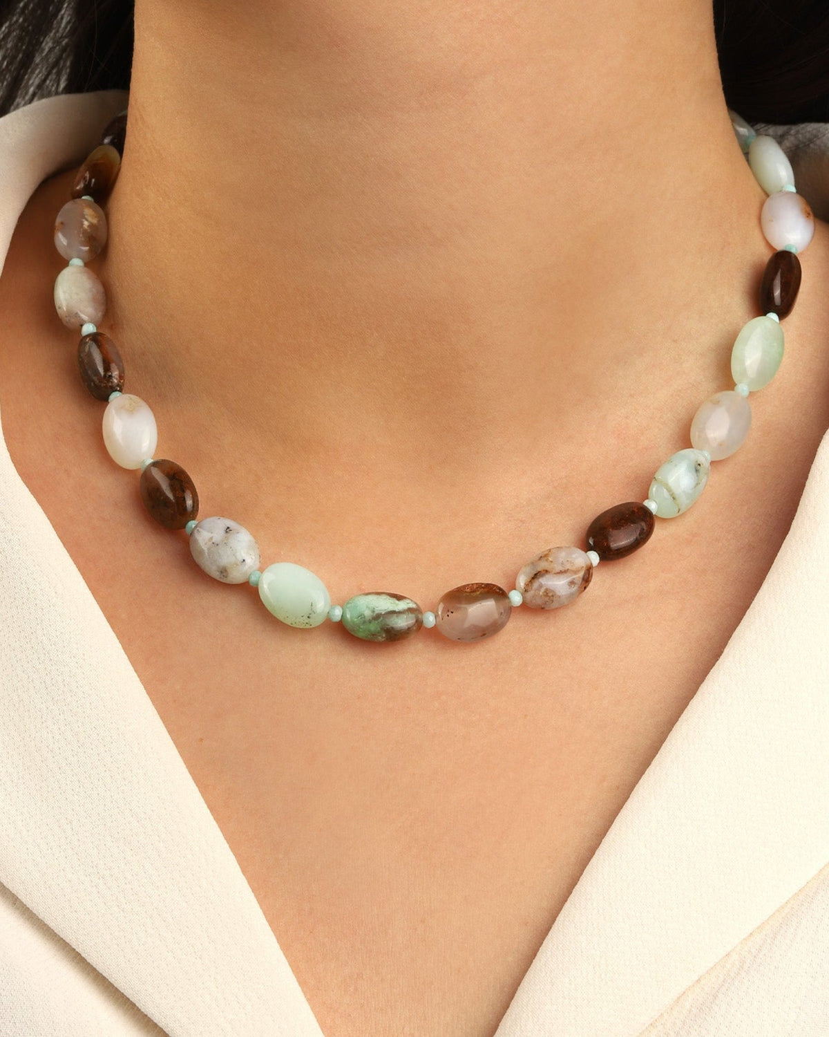 Australian Jade Oval Beaded Necklace