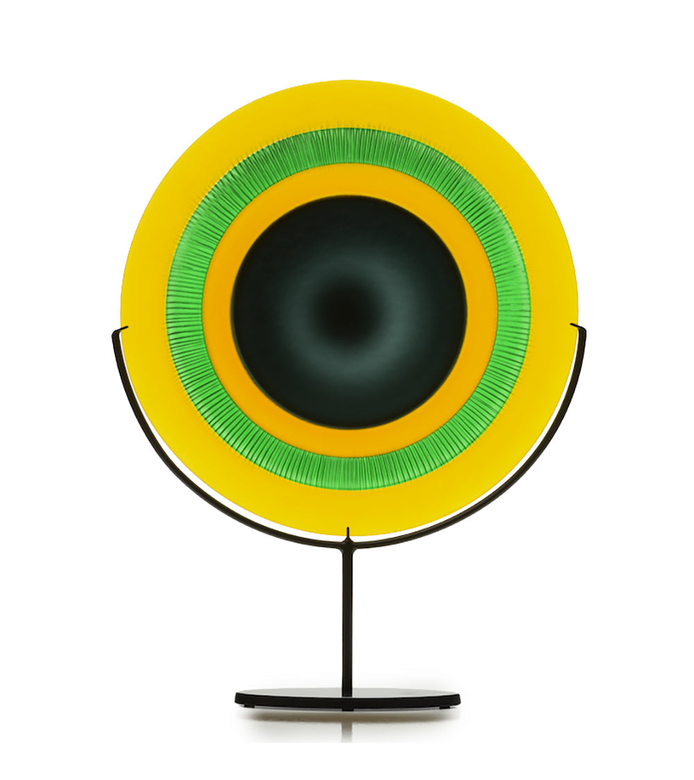Glass "Fish Eye Yellow/Green" by Jonathan Swanz