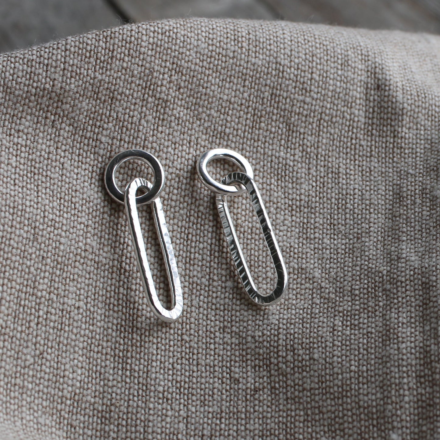 Silver Links Drop Earrings