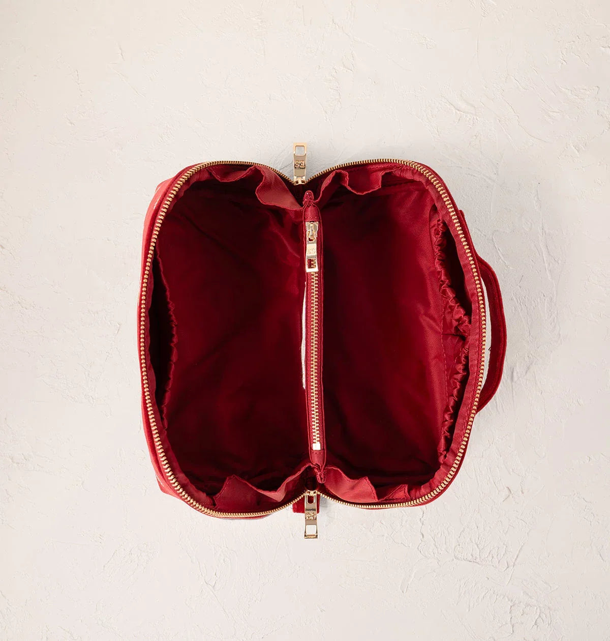 Riviera Fish Velvet Open Flat Makeup Bag