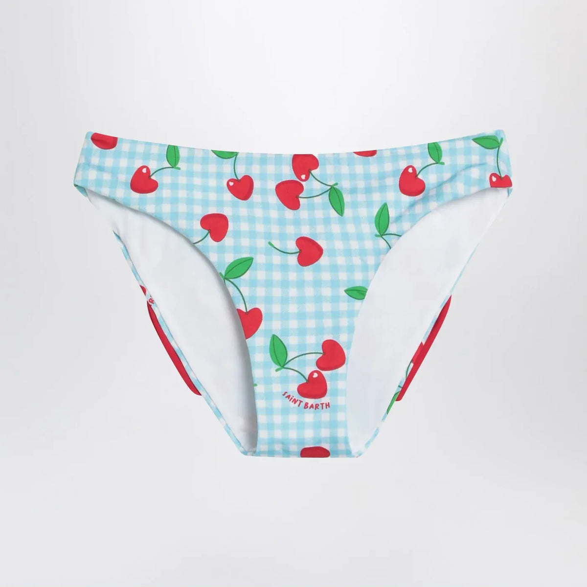MC2 Saint Barth - Madame slip with Vichy and cherries pattern