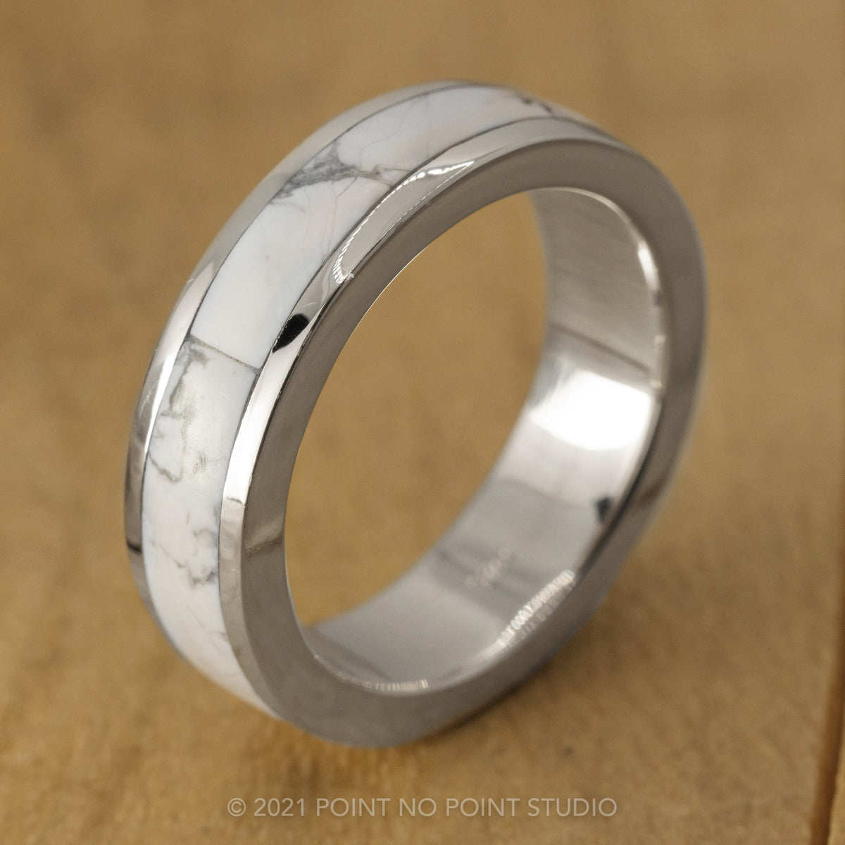 Custom Howlite Inlay Ring