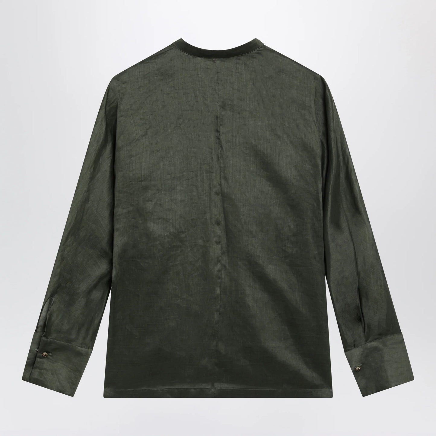 Max Mara Studio - Ramie canvas shirt in khaki green