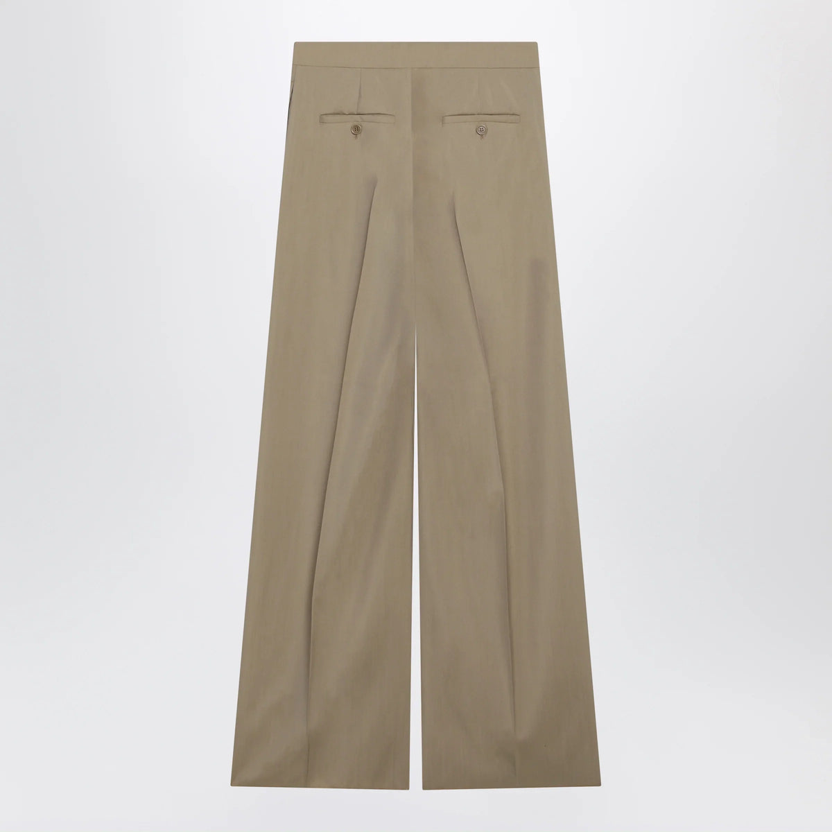 Max Mara - Wide-leg trousers in sand-colored wool and silk poplin