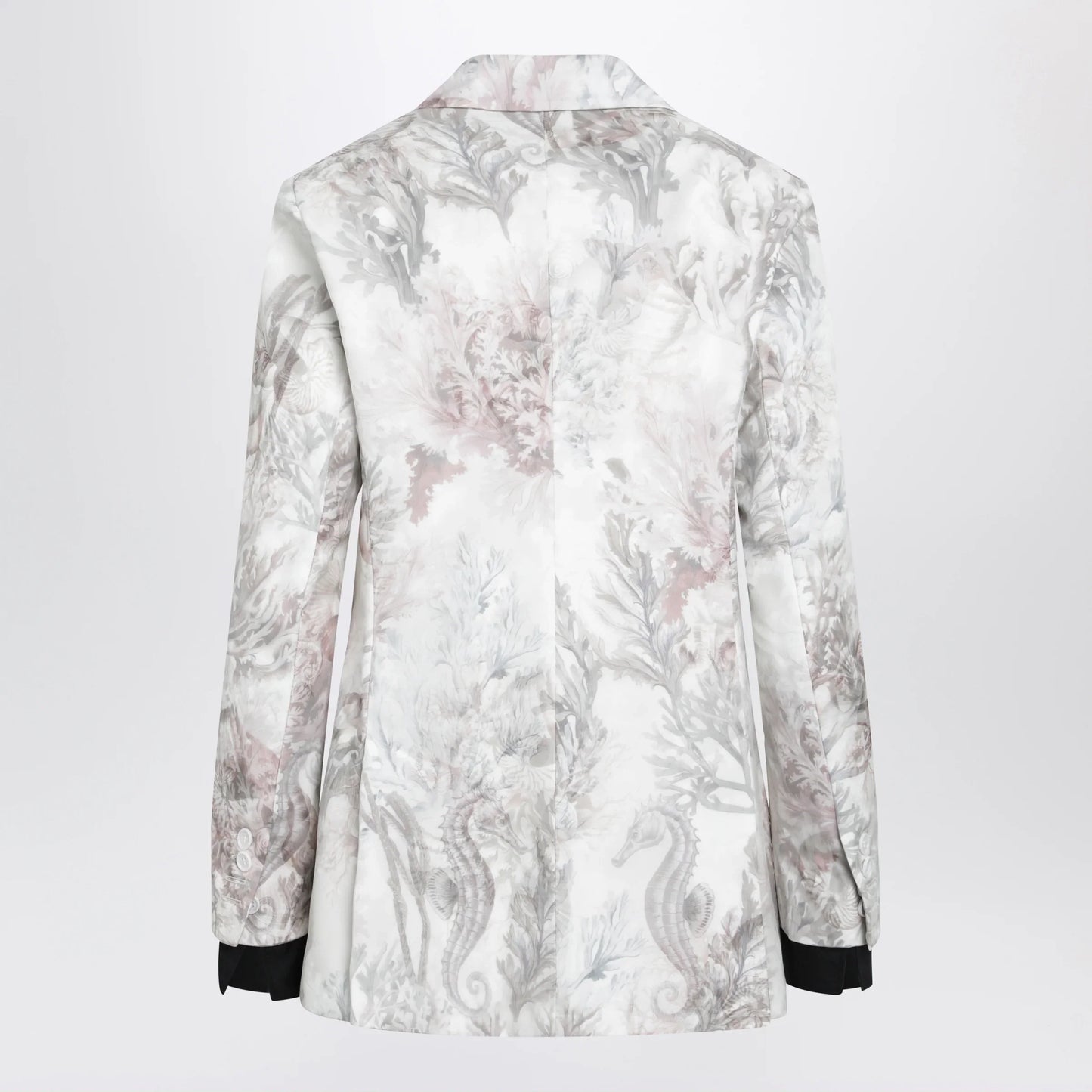 Max Mara - Slim blazer in printed organza and cotton gabardine