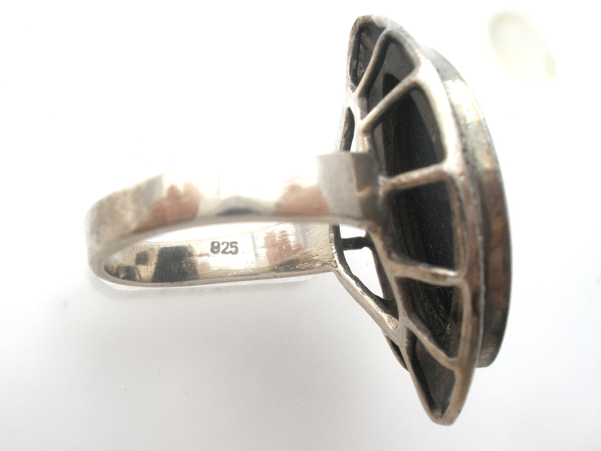 Marquis Black Onyx Ring Sterling Silver Size 7