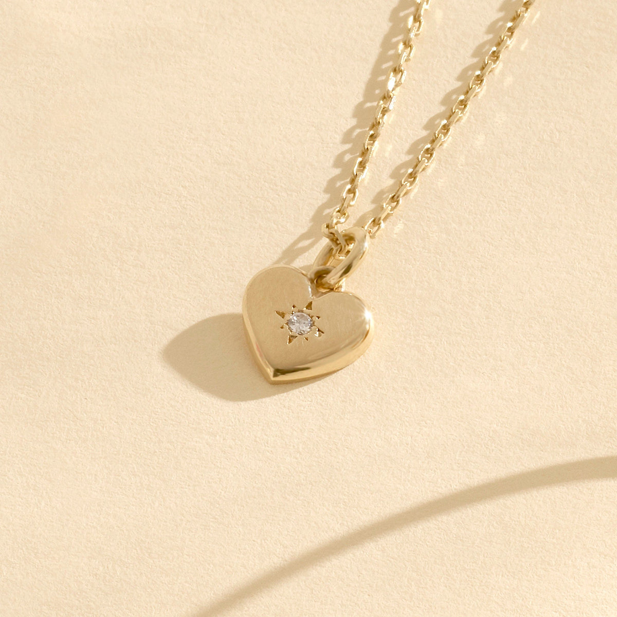 14K Solid Gold Diamond Heart Pendant Necklace – Dainty Minimalist Jewelry | Handmade Everyday Stackable Gift for Her