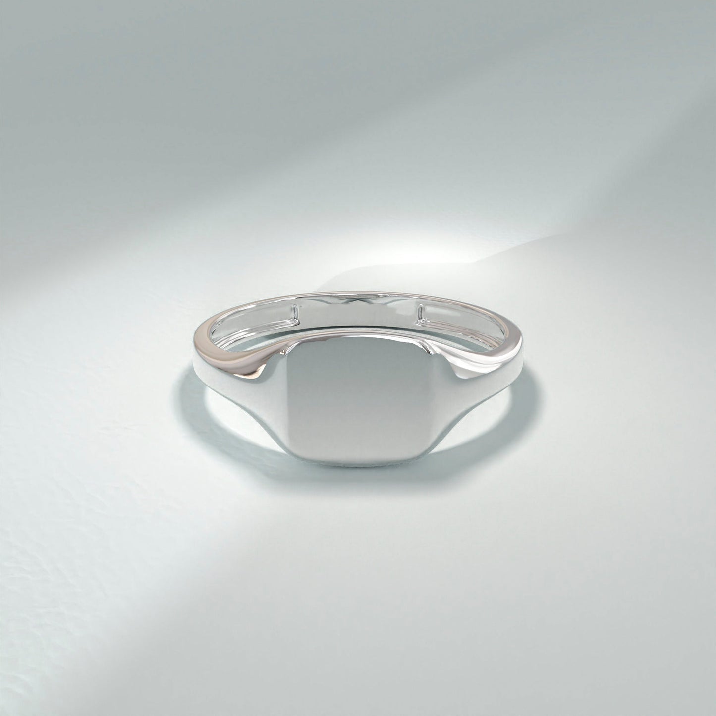 Custom Engraved Signet Ring 14k Gold – Square Unisex Initial Band, Geometric Finger Jewelry