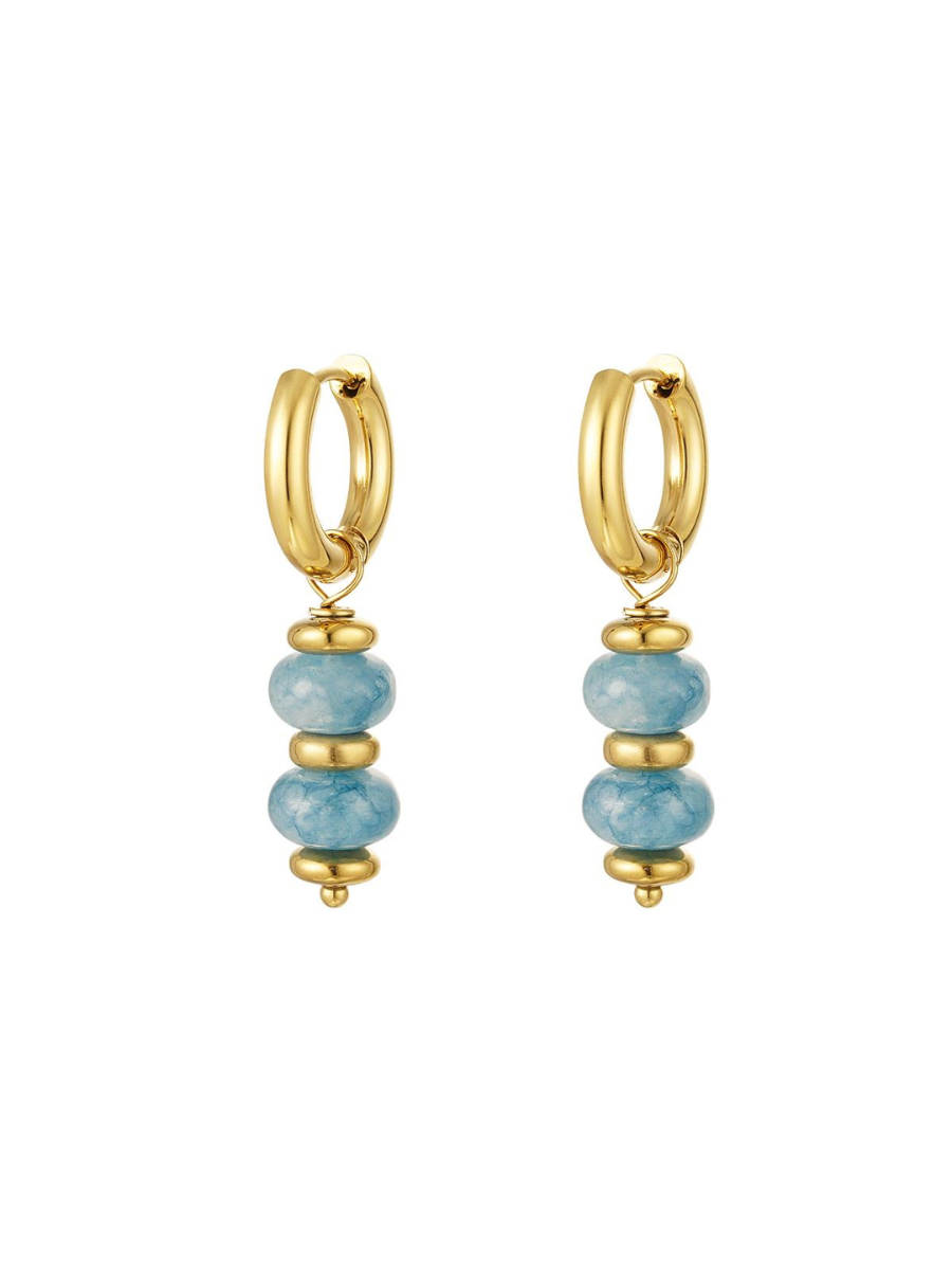 Daphné mini hoop earrings - dangling with semi-precious stone