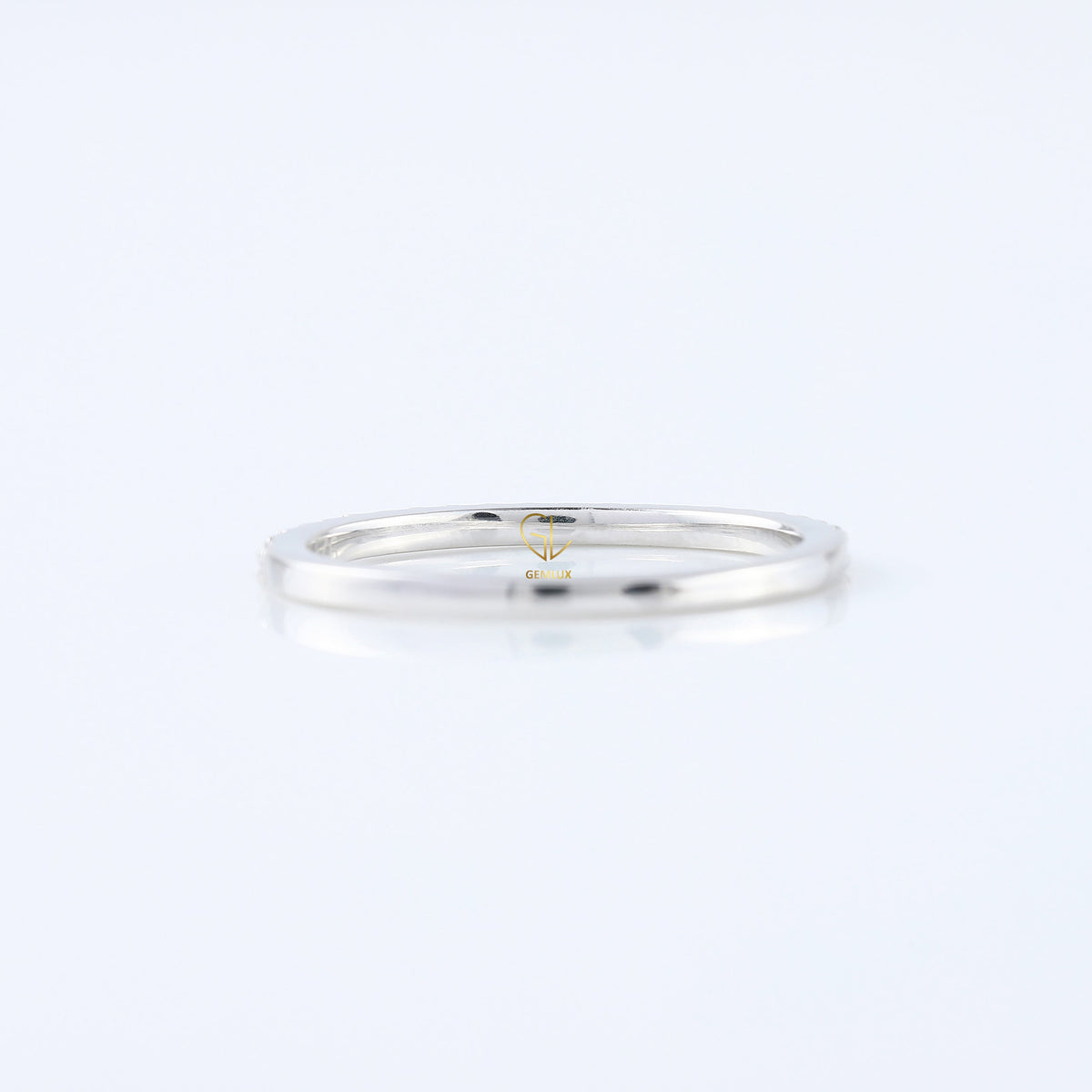 Minimalist Round Cut Lab Grown Eternity Wedding Band