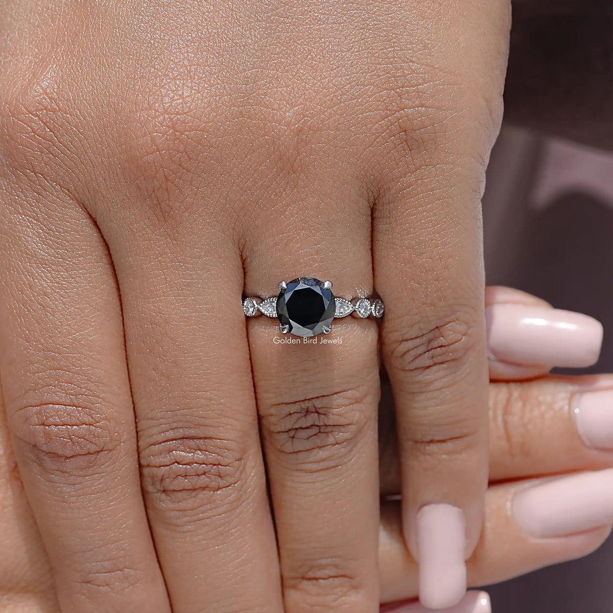 Round Cut Moissanite Engagement Ring