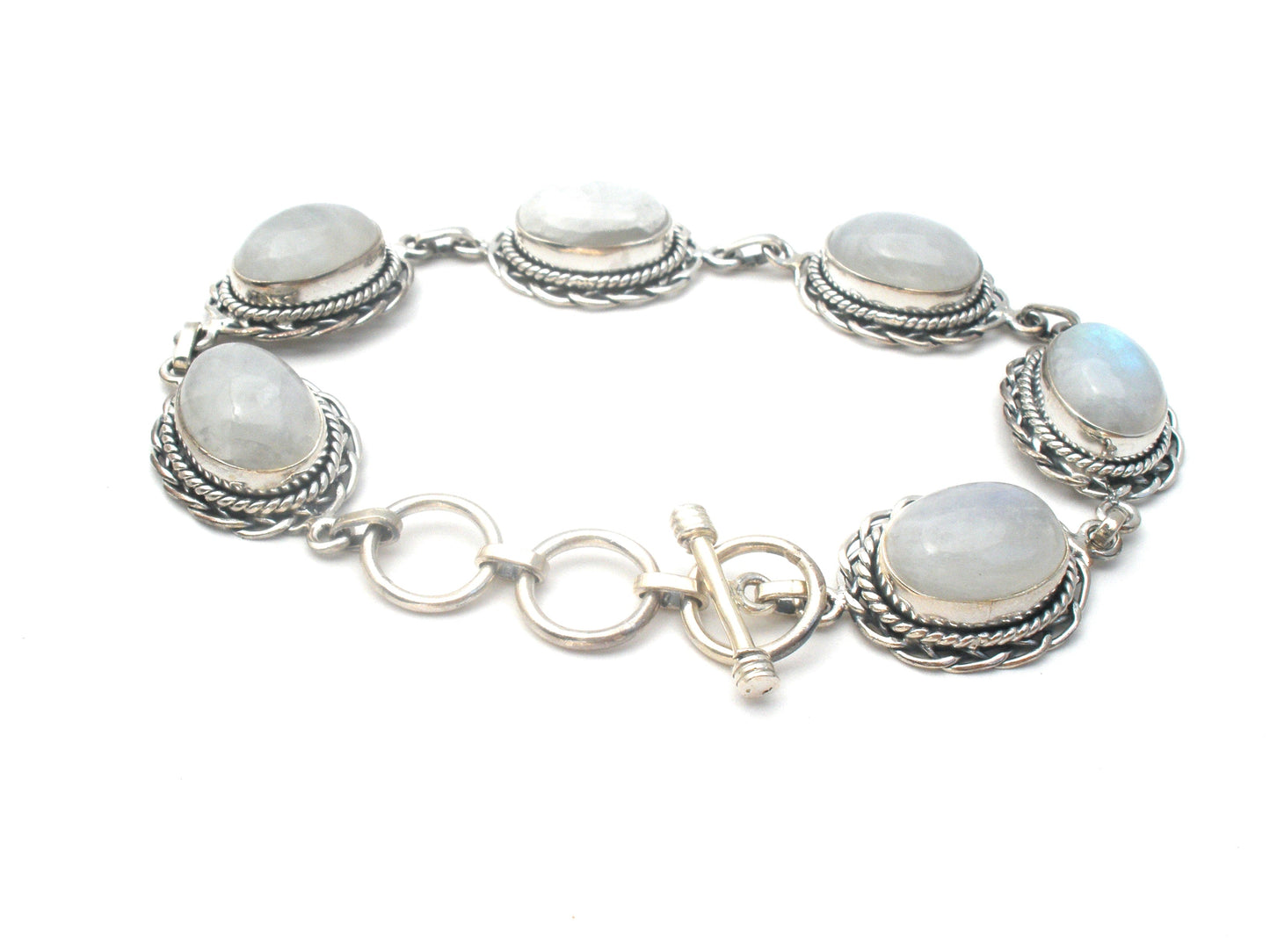 Moonstone Rainbow Bracelet Sterling Silver PTI