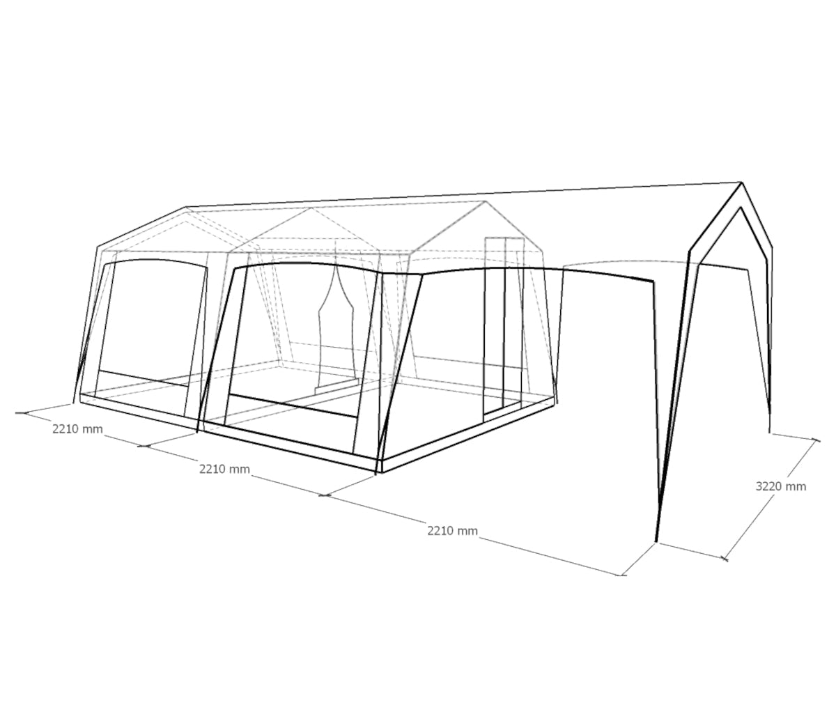 FVELDT Family Camper | 6 Person | Two room all weather canvas camping tent