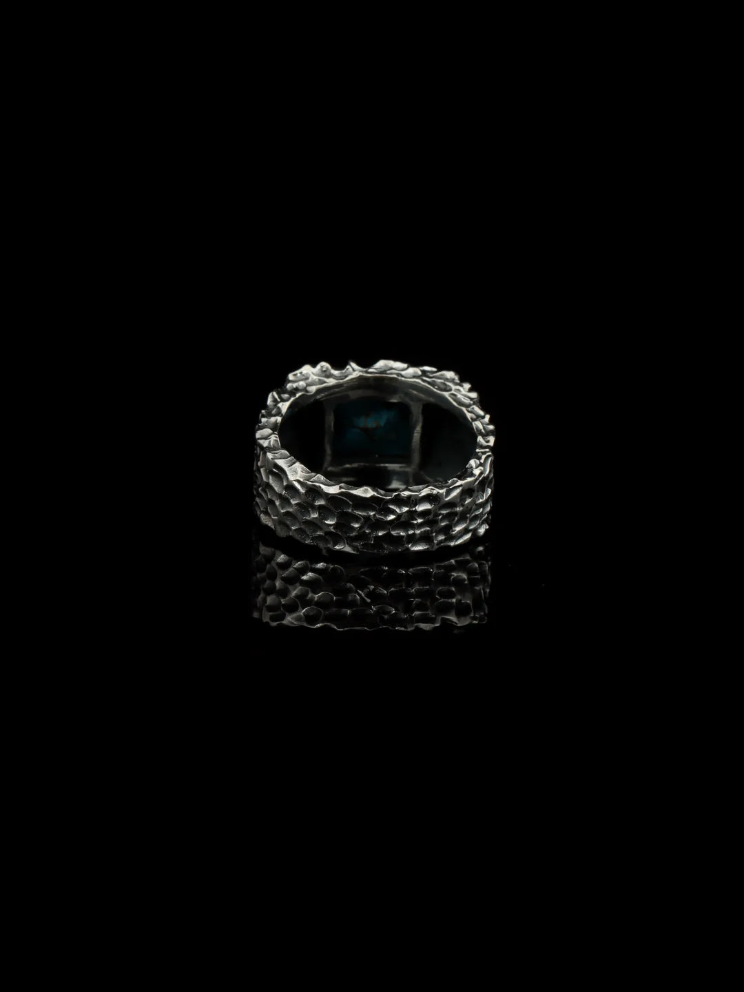 Copper Turquoise Forge Ring – 925 Sterling Silver