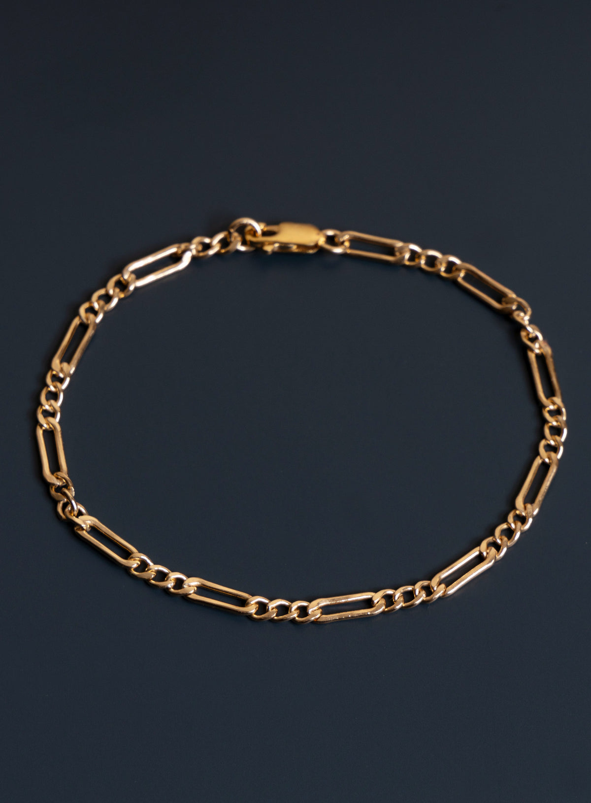 3.5mm 14K Gold Filled Figaro Chain Men's Bracelet