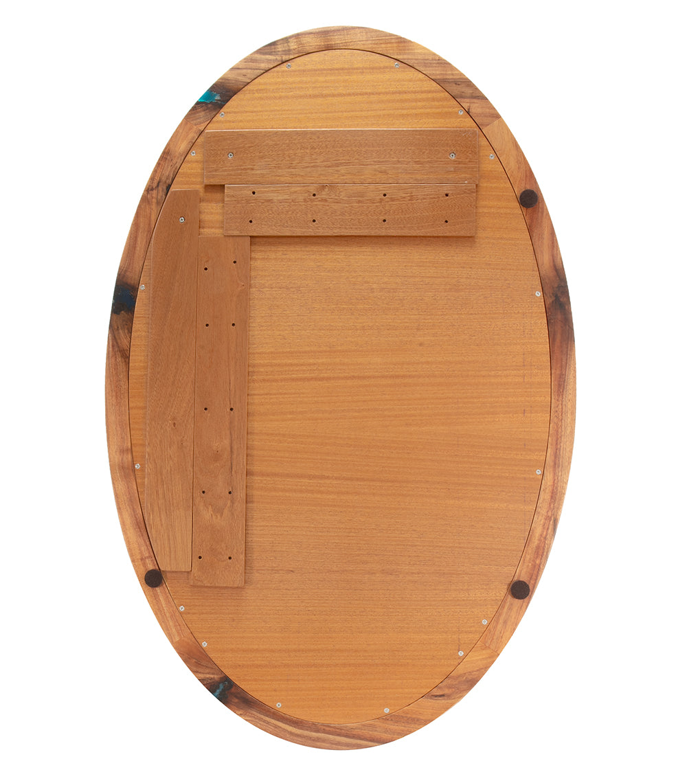 Oval Wall Mirror with Pacific Blue Resin Fills