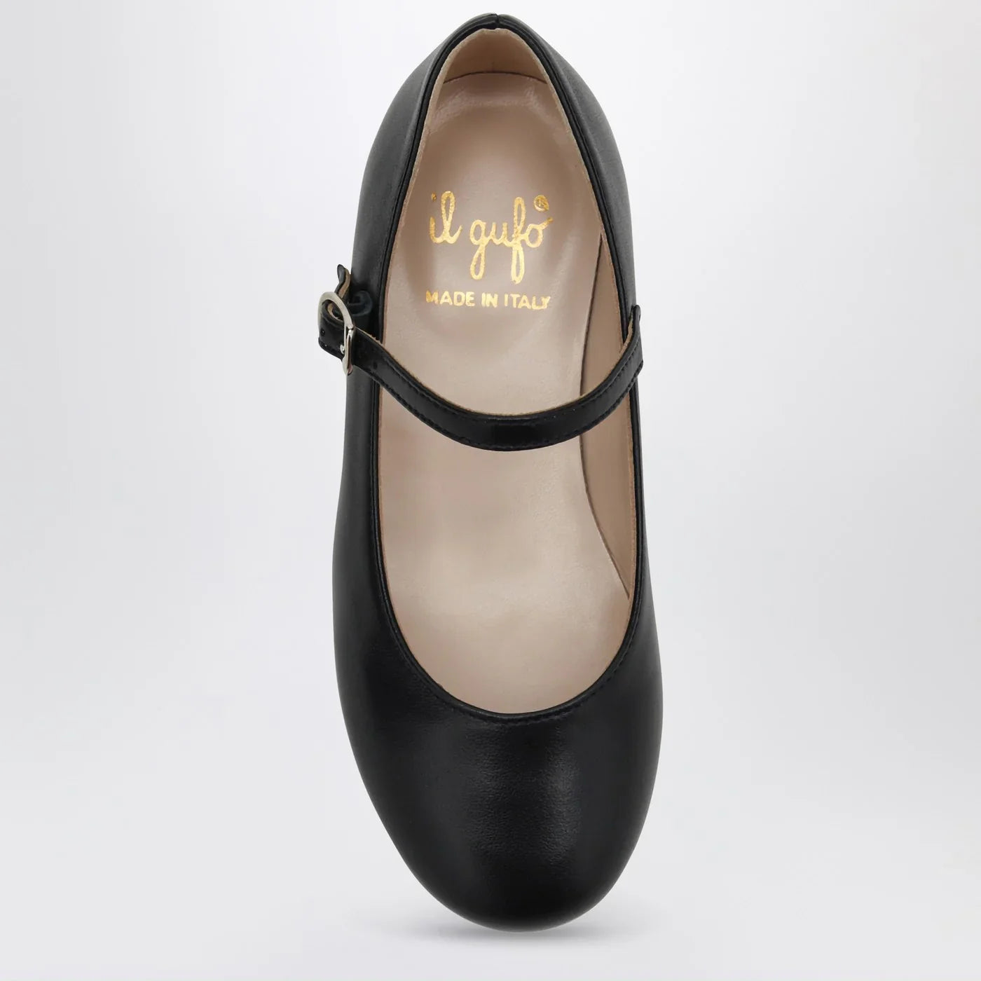 Il Gufo - Blue ballet flats in leather with strap