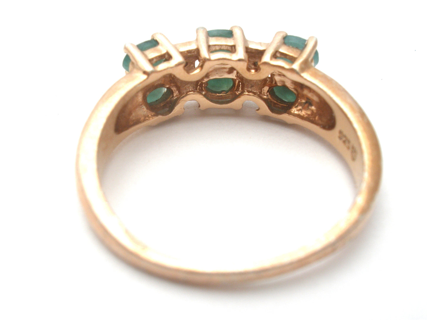 Hold for Yitti - Emerald & Diamond Vermeil Ring 925 Size 8