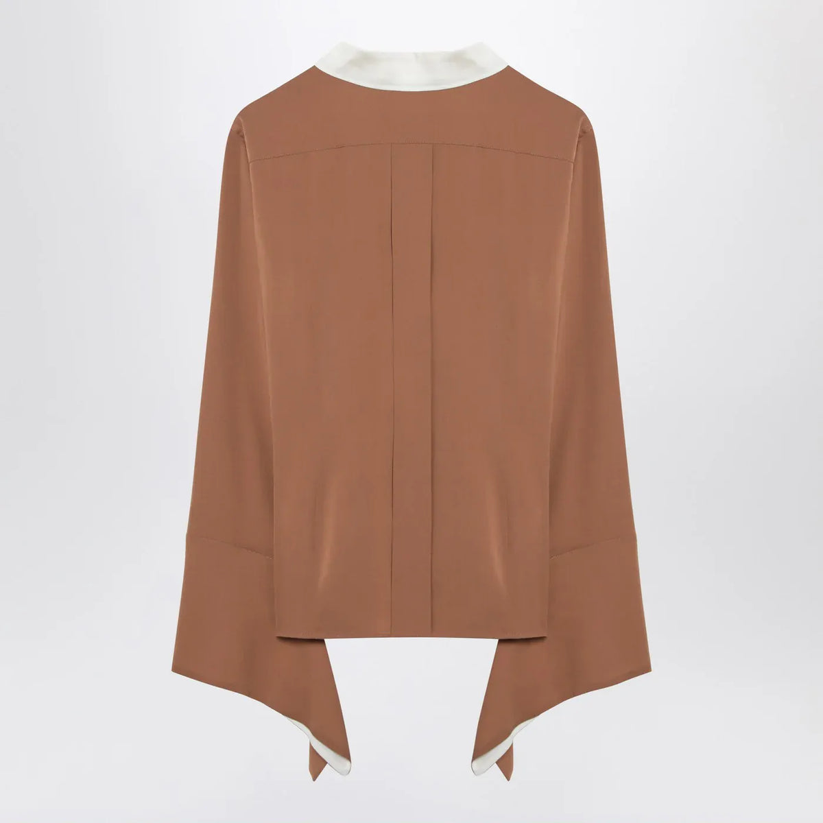Max Mara - Camel silk colour-block shirt