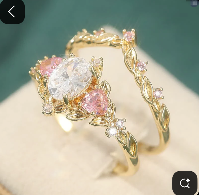 Custom order for Ellie Whitehouse(2pc ring set,10k rose gold, ring size 4.75)