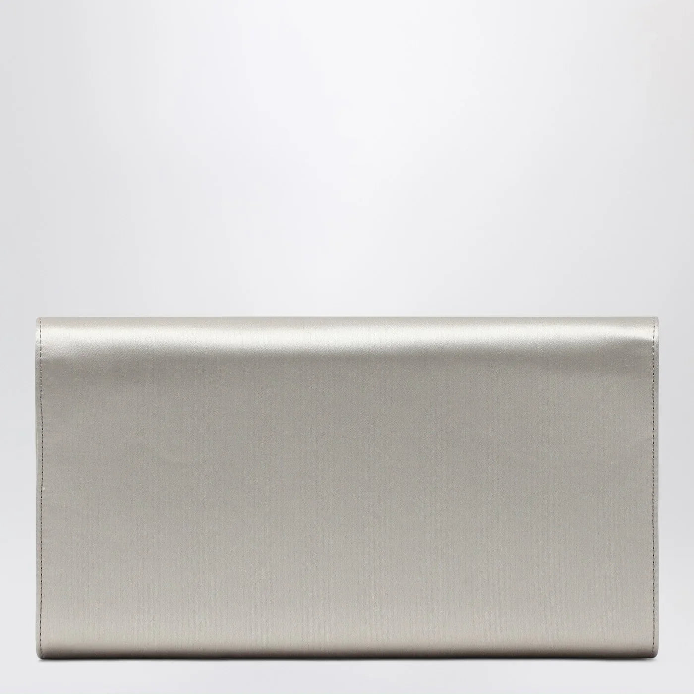 ROGER VIVIER - Pearl grey satin clutch bag with buckle