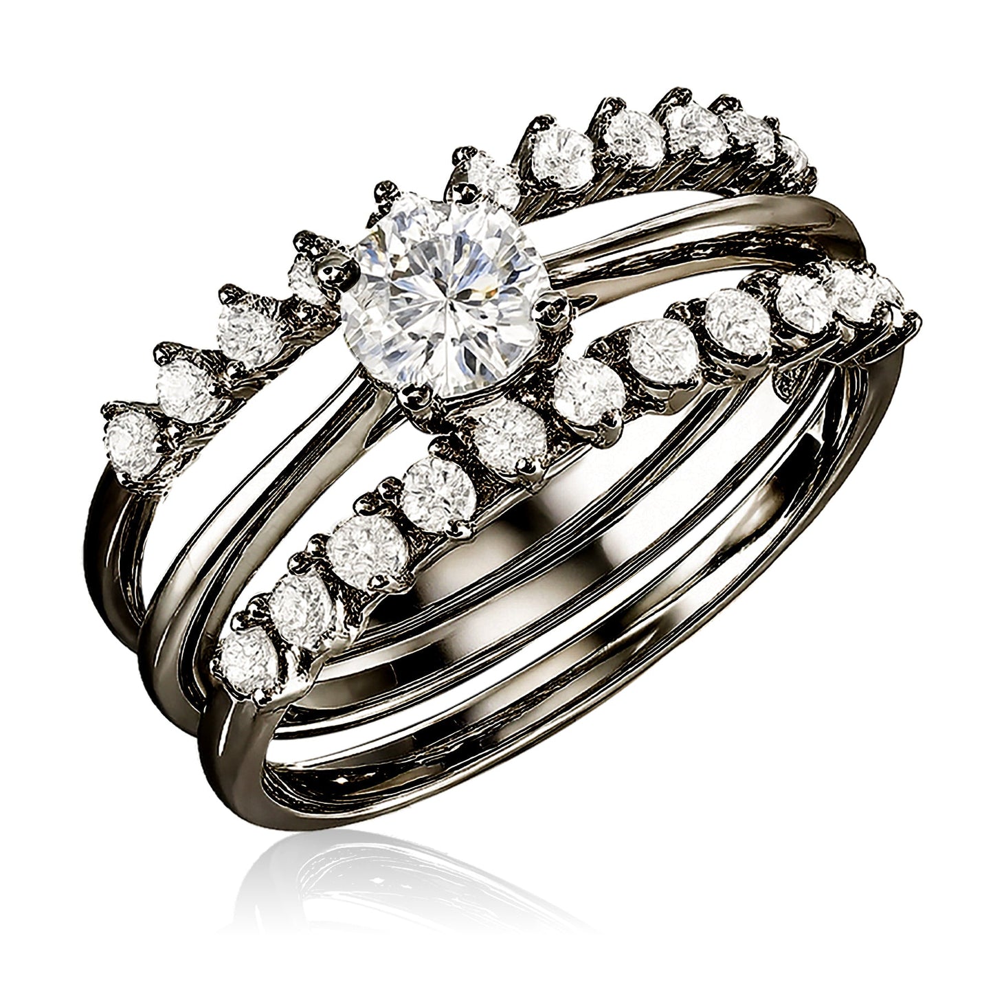 1 Ct Round Lab Diamond & Moissanite Trio Set