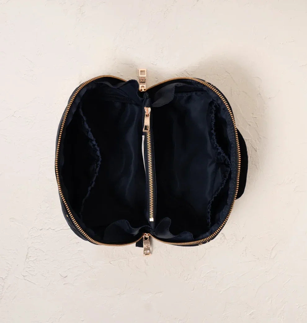 Celestial Leopard Velvet Open Flat Makeup Bag
