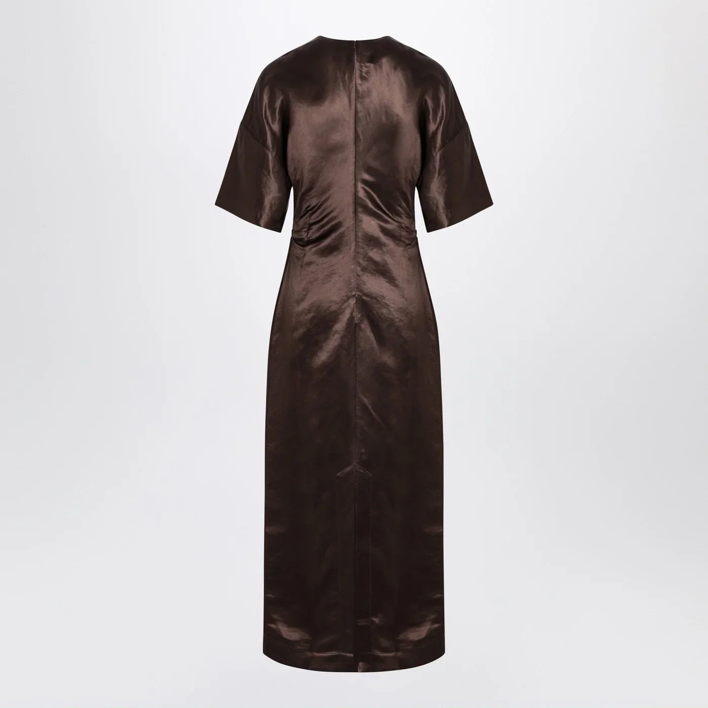LouLou De Saison - Long brown dress in linen and silk