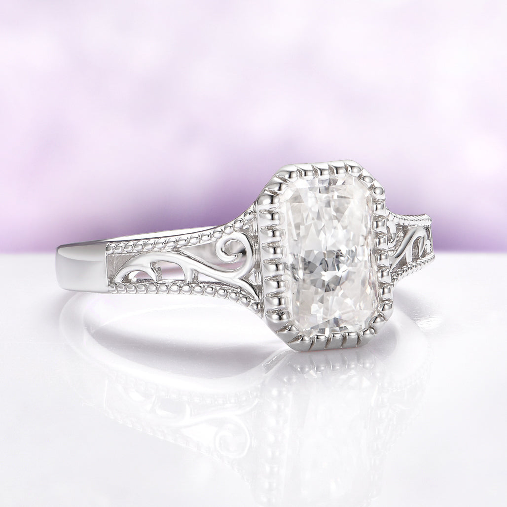 Lab Grown Diamond Engagement Ring in 14K White Gold (IGI Certified)