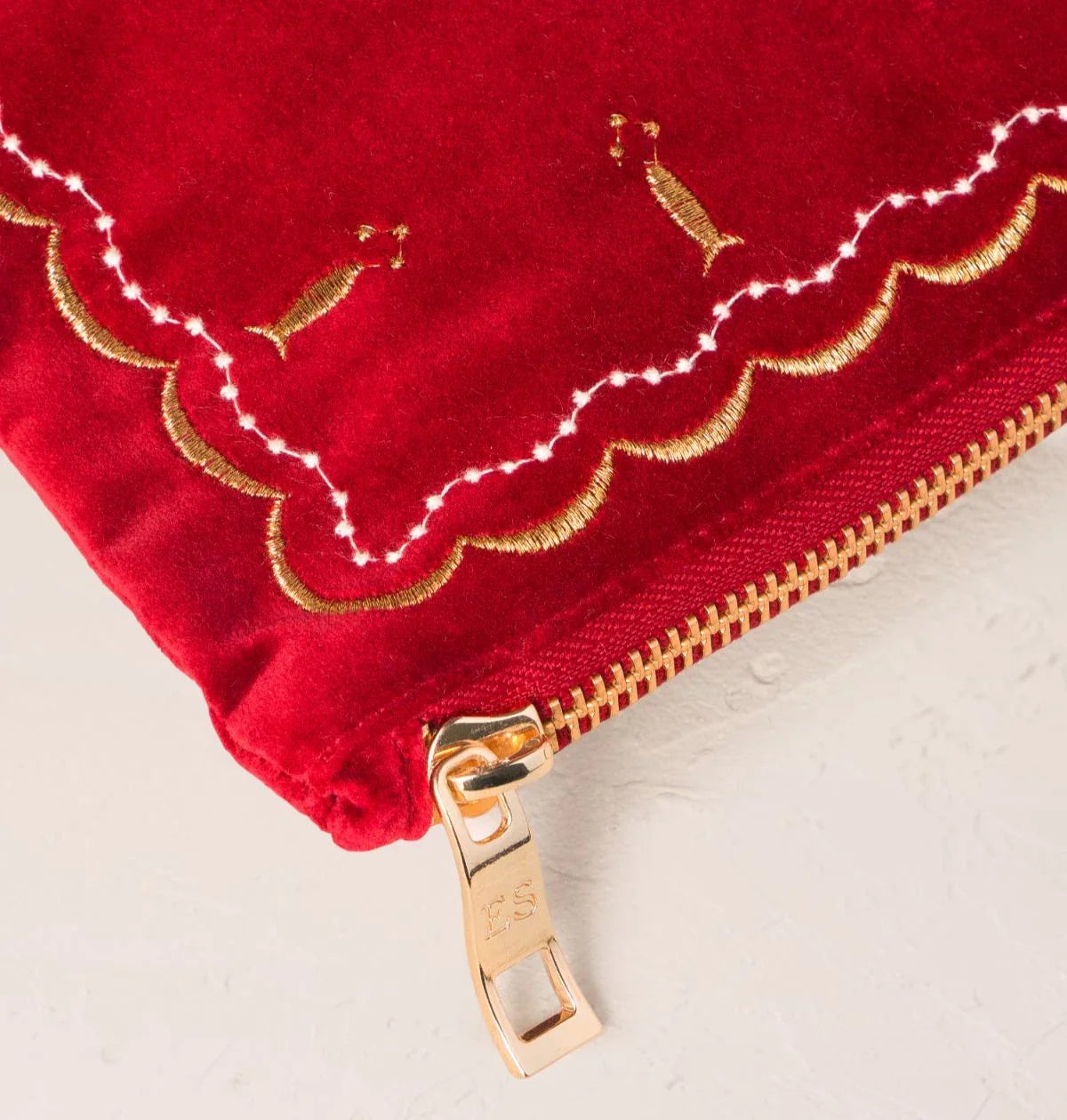 Riviera Fish Velvet Everyday Pouch