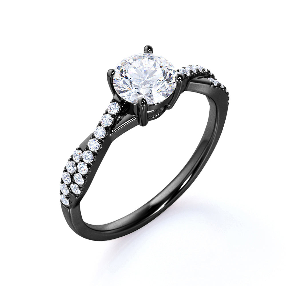 Infinity 1 Carat Round Cut Moissanite Engagement Ring