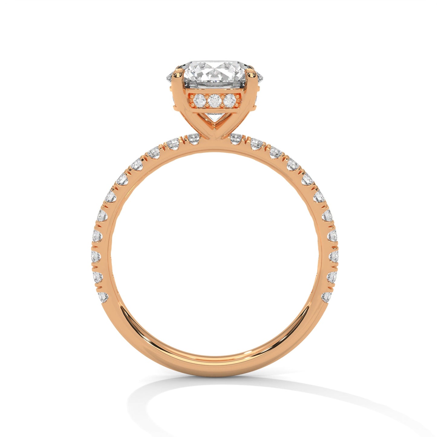 2 Carat Round Cut Lab Grown Diamond Hidden Halo Engagement Ring